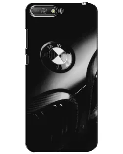 Чехол для Huawei Y6 2018 с картинкой «Эмблема BMW — макро»