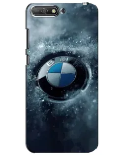 Чехол для Huawei Y6 2018 с картинкой «Логотип BMW — лед»