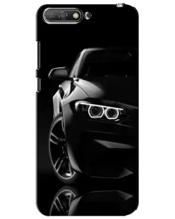 Чехол для Huawei Y6 2018 с картинкой «Черная BMW — профиль»