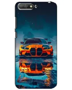 Чехол для Huawei Y6 2018 с картинкой «BMW — золотая эмблема»