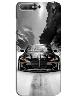 Чехол для Huawei Y6 2018 с картинкой «BMW — акварельный дрифт»