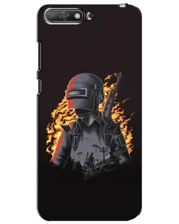Чехол для Huawei Y6 2018 с картинкой «PUBG — огненный силуэт»