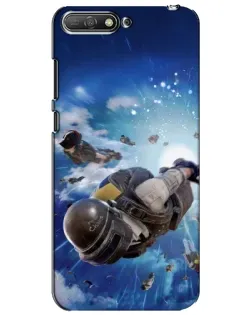 Чехол для Huawei Y6 2018 с картинкой «Десант PUBG — прыжок»