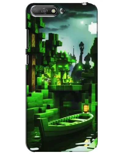 Чехол для Huawei Y6 2018 с картинкой «Minecraft лесной пейзаж»