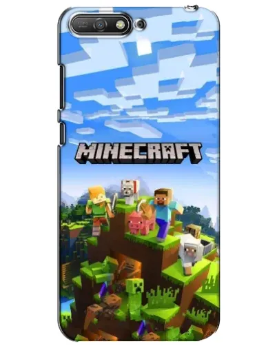 Чехол для Huawei Y6 2018 с картинкой «Minecraft классический мир»