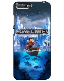 Чехол для Huawei Y6 2018 с картинкой «Minecraft ледяной мир»