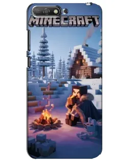 Чехол для Huawei Y6 2018 с картинкой «Зимний Minecraft»