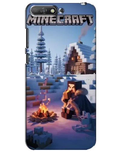 Чехол для Huawei Y6 2018 с картинкой «Зимний Minecraft»