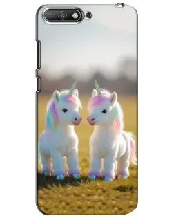 Чехол для Huawei Y6 2018 с картинкой «Пара единорогов»