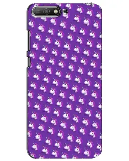 Чехол для Huawei Y6 2018 с картинкой «Единороги на фиолетовом»