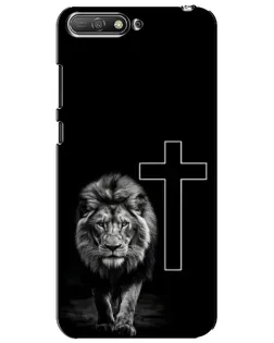 Чохол для Huawei Y6 2018 з картинкою «Лев та Хрест»