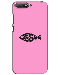 Чехол для Huawei Y6 2018 с картинкой «Розовый символ  Jesus»