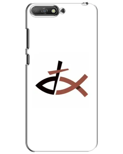Чехол для Huawei Y6 2018 с картинкой «Рыба и крест»