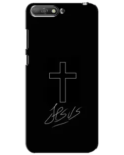 Чехол для Huawei Y6 2018 с картинкой «Графический крест Jesus»