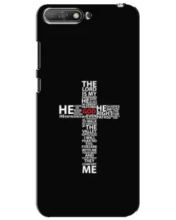 Чехол для Huawei Y6 2018 с картинкой «Текстовый крест»