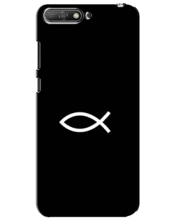 Чехол для Huawei Y6 2018 с картинкой «Символ рыбы Jesus»
