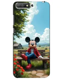 Чехол для Huawei Y6 2018 с картинкой «Микки на скамейке»
