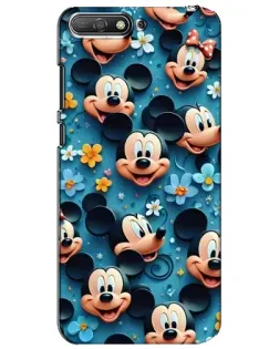 Чехол для Huawei Y6 2018 с картинкой «Паттерн Микки и Минни»