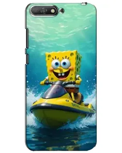 Чехол для Huawei Y6 2018 с картинкой «Спанч Боб на гидроцикле»