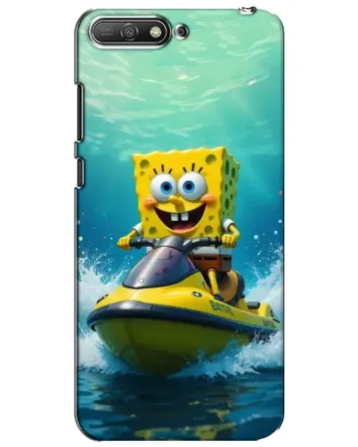 Чехол для Huawei Y6 2018 с картинкой «Спанч Боб на гидроцикле»