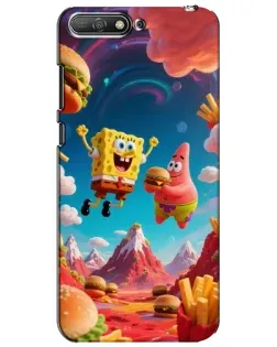 Чехол для Huawei Y6 2018 с картинкой «Космический фастфуд»