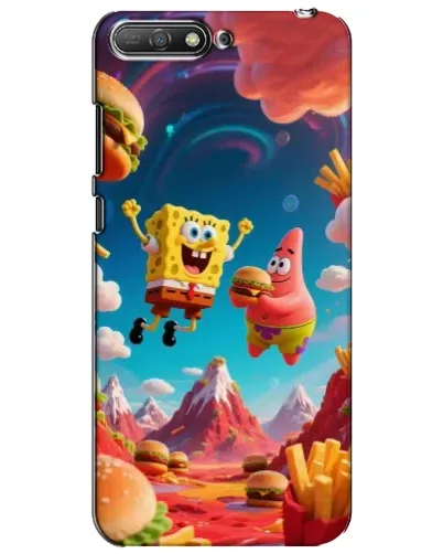 Чехол для Huawei Y6 2018 с картинкой «Космический фастфуд»