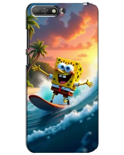 Чехол для Huawei Y6 2018 с картинкой «Губка Боб серфингист»