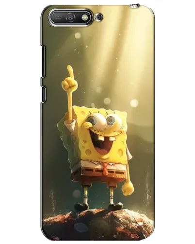 Чехол для Huawei Y6 2018 с картинкой «Сияющий Спанч Боб»