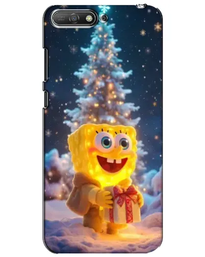 Чехол для Huawei Y6 2018 с картинкой «Рождественский Спанч Боб»