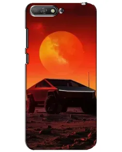 Чехол для Huawei Y6 2018 с картинкой «Cybertruck на Марсе»