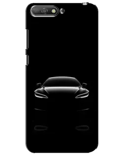 Чехол для Huawei Y6 2018 с картинкой «Силуэт Tesla Night»