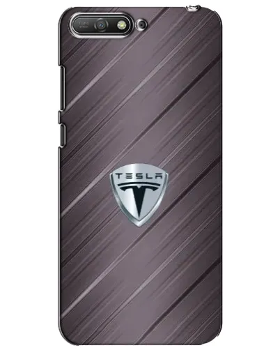 Чехол для Huawei Y6 2018 с картинкой «Металлическая текстура Tesla»