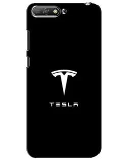 Чехол для Huawei Y6 2018 с картинкой «Tesla White Logo»