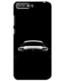 Чехол для Huawei Y6 2018 с картинкой «Фары Tesla Night»