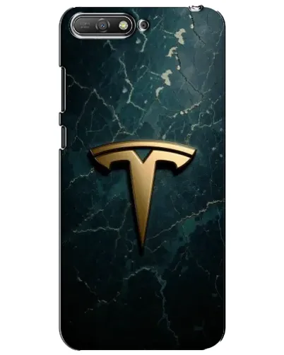 Чехол для Huawei Y6 2018 с картинкой «Мраморная Tesla Gold»