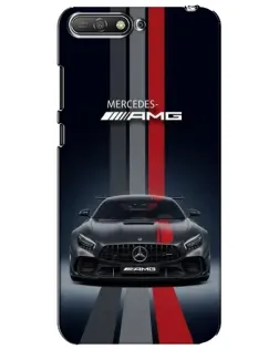 Чехол для Huawei Y6 2018 с картинкой «Mercedes — белый карбон»