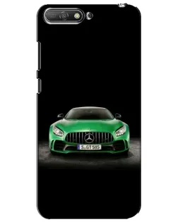 Чехол для Huawei Y6 2018 с картинкой «Mercedes — неоновый лого»