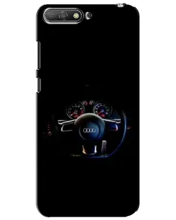 Чехол для Huawei Y6 2018 с картинкой «Салон Audi — руль»