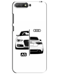 Чехол для Huawei Y6 2018 с картинкой «Audi — контрастный дизайн»