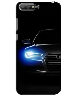 Чехол для Huawei Y6 2018 с картинкой «Неоновый взгляд Audi»
