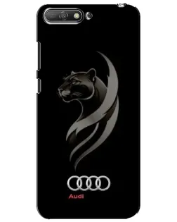 Чехол для Huawei Y6 2018 с картинкой «Графика — пантера и Audi»