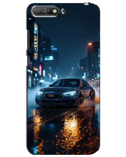 Чехол для Huawei Y6 2018 с картинкой «Ночной город и Audi» Чехол для Huawei Y6 2018 с картинкой «Ночной город и Audi»