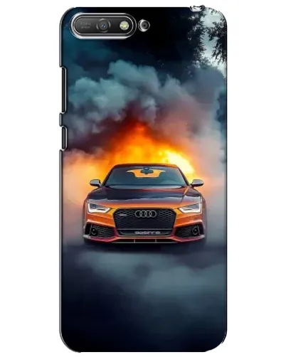 Чехол для Huawei Y6 2018 с картинкой «Audi в огненном дыму» Чехол для Huawei Y6 2018 с картинкой «Audi в огненном дыму»