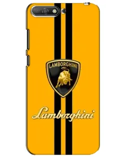 Чехол для Huawei Y6 2018 с картинкой «Lamborghini Stripe желтый»