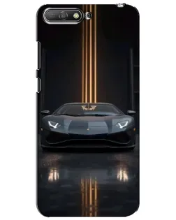 Чехол для Huawei Y6 2018 с картинкой «Lamborghini золотые линии»