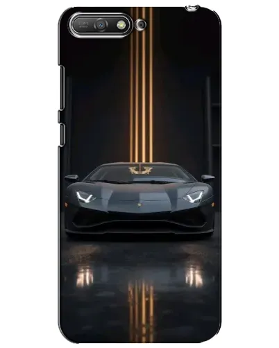 Чехол для Huawei Y6 2018 с картинкой «Lamborghini золотые линии»