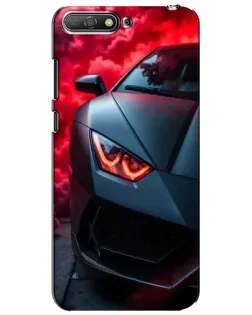 Чехол для Huawei Y6 2018 с картинкой «Lamborghini красное сияние»