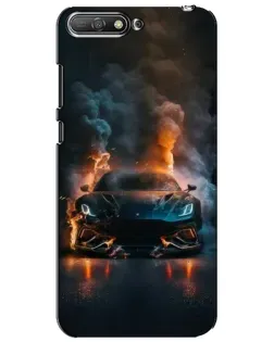 Чехол для Huawei Y6 2018 с картинкой «Lamborghini дымная эстетика»