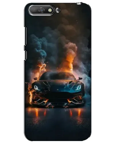 Чехол для Huawei Y6 2018 с картинкой «Lamborghini дымная эстетика»