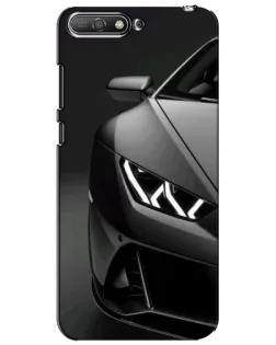 Чехол для Huawei Y6 2018 с картинкой «Lamborghini фары детализация»
